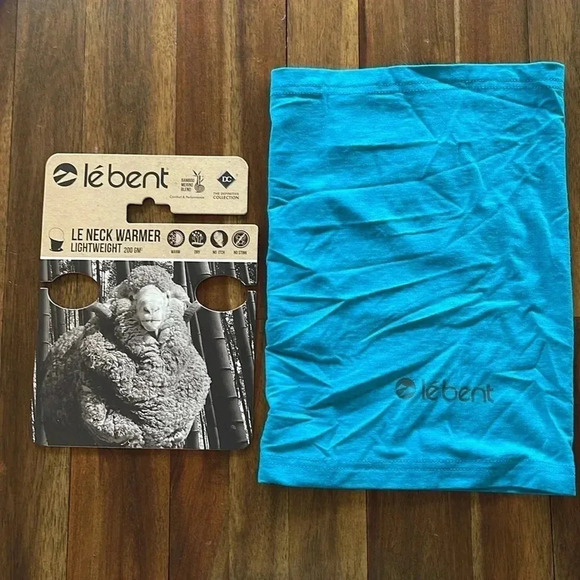 Le Bent definitive le neck warmer bamboo merino wool lightweight 200gm aqua - Picture 2 of 8